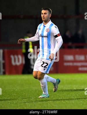 Dan Martin of Accrington Stanley during the Sky Bet EFL League Two match between Crawley Town and Accrington Stanley at the Broadfield Stadium  , Crawley , UK - 11th November 2023 Photo Simon Dack / Telephoto Images Editorial use only. No merchandising. For Football images FA and Premier League restrictions apply inc. no internet/mobile usage without FAPL license - for details contact Football Dataco Stock Photo