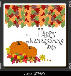 Beautiful color illustration on theme of celebrating annual holiday Thanksgiving Day Stock Vector