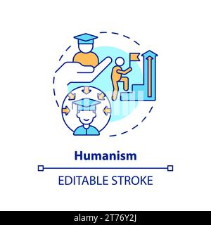 Thin line colorful icon humanism concept Stock Vector