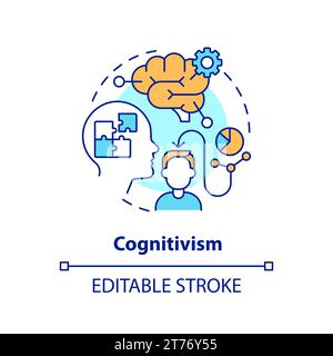 Thin line colorful icon cognitivism concept Stock Vector