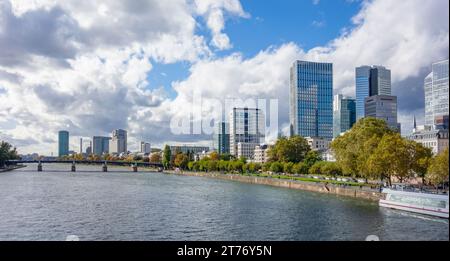 Waterside impression of Frankfurt am Main, a city in the german state of Hesse Stock Photo