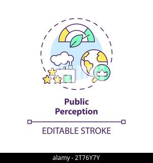 2D thin linear icon public perception concept Stock Vector