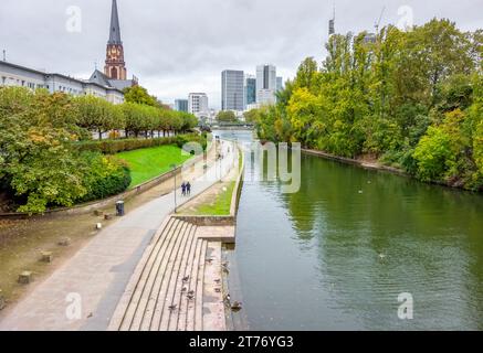 Riparian impression of Frankfurt am Main, a city in the german state of Hesse Stock Photo