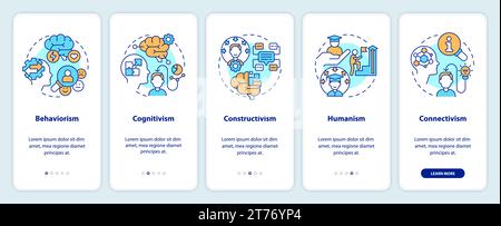 Walkthrough learning theories with linear icons Stock Vector