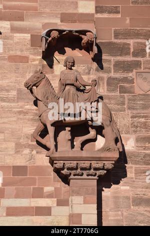 Basel Münster, cathedral, now a Reformed Protestant church. The original building was built 1019-1500 in Romanesque and Gothic styles in red sandstone Stock Photo