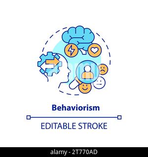 Thin line colorful icon behaviorism concept Stock Vector