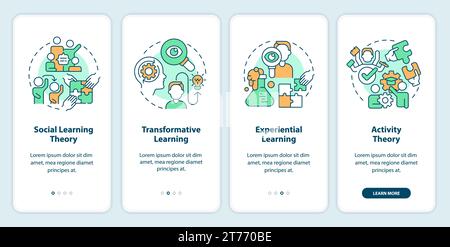 Walkthrough learning theories with colorful icons Stock Vector