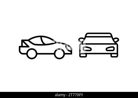 Car vector line icon set. Transport symbol Stock Vector