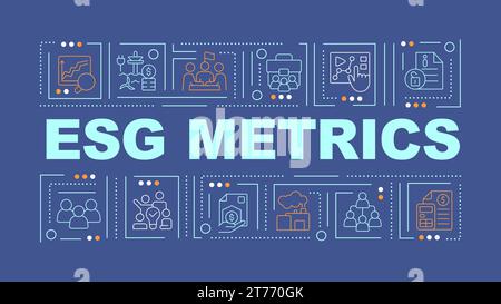 2D ESG metrics text with simple thin linear icons Stock Vector