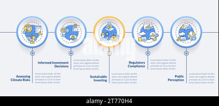 2D climate metrics layout with line icons concept Stock Vector