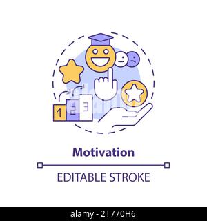 Thin line colorful icon motivation concept Stock Vector