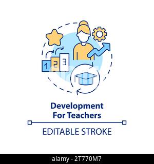 Thin line colorful icon development for teachers concept Stock Vector