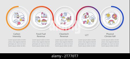 Multicolor climate metrics layout with line icons Stock Vector