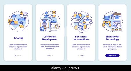 Walkthrough learning theories with icons concept Stock Vector