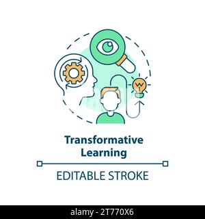 Thin line colorful icon transformative learning concept Stock Vector