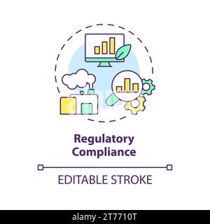 2D thin linear icon regulatory compliance concept Stock Vector