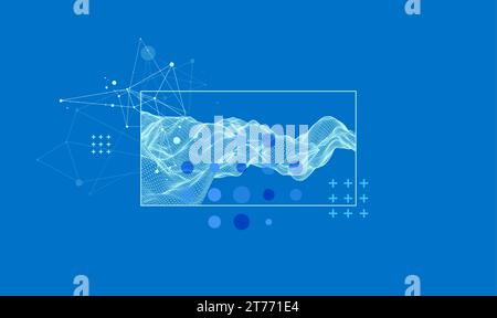 Modern science or technology elements in square. Trendy abstract background. Surface illustration. Hand drawn vector art. Stock Vector