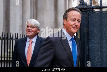 London, UK. 14th Nov, 2023. Newly appointed Foreign Secretary, David Cameron, arrives for a Cabinet meeting. Rishi Sunak shuffled his Cabinet yesterday and made Cameron Foreign Secretary and James Cleverley Home Secretary. Credit: Karl Black/Alamy Live News Stock Photo