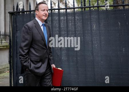 London, UK. 14th Nov, 2023. Lord Cameron, David Cameron, Secretary of State for Foreign, Commonwealth and Development Affairs.Ministers in the newly re-shuffled cabinet attend the weekly government cabinet meeting at 10 Downing Street in Westminster, London, England. Credit: Imageplotter/Alamy Live News Stock Photo