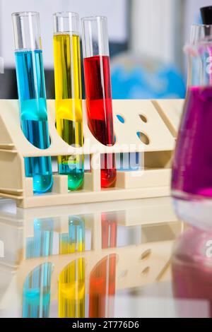 Test tubes with colorful fluids Stock Photo - Alamy