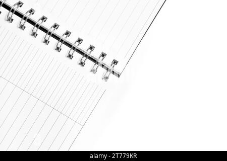 top of view of notebook in office with space for text Stock Photo