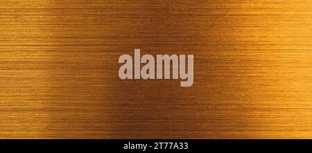 Golden brushed aluminum using as technical panoramic header or backdrop with space for text Stock Photo