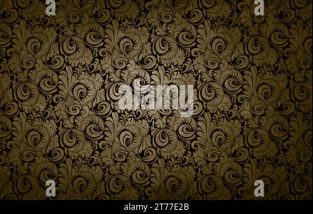 golden victorian vintage seamless pattern background damask texture Stock Photo