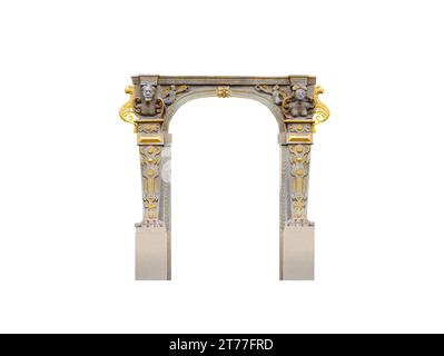 stone arch isolated on white background Stock Photo