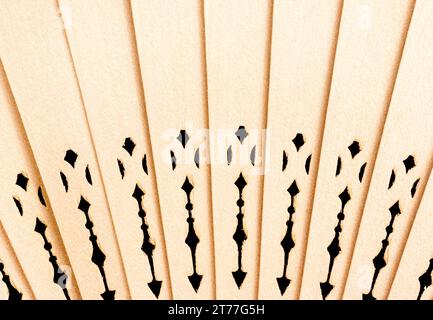 wooden folding fan background, texture pattern Stock Photo