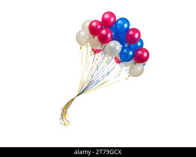 flying  balloons isolated on white background Stock Photo