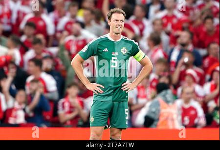 File photo dated 16-06-2023 of Northern Ireland's Jonny Evans, who has been ruled out of Northern Ireland's final Euro 2024 qualifiers against Finland and Denmark. Issue date: Tuesday November 14, 2023. Stock Photo