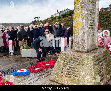 Remenbrance Sunday in Buleigh Salterton.  The Town pay respects to their losses in two Worls Wars. Stock Photo