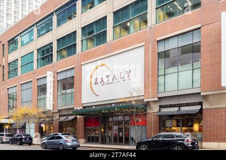 Eataly is an Italian store and restaurants that sells a wide variety of gourmet food products  and fresh food at their restaurants. Stock Photo