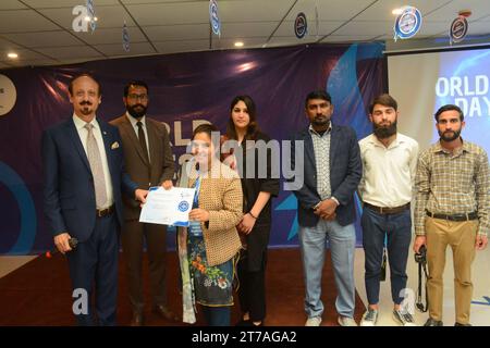 Pakistan, Capital, Pakistan. 14th Nov, 2023. The Diabetes Centre Islamabad commemorates World Diabetes Day with a successful awareness event. The Diabetes Centre (TDC) in Islamabad celebrated World Diabetes Day with a dedicated awareness event aimed at highlighting the significance of diabetes prevention and management. The event took place at The Diabetes Centre, where employees, stakeholders, and the community came together to raise awareness about this global health concern. Mr. Meesaq Arif, the esteemed CEO of The Diabetes Centre, played a pivotal role in acknowledging the efforts of th Stock Photo