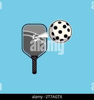 pickleball logo design template in vector form Stock Vector