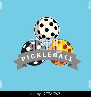 pickleball logo design template in vector form Stock Vector