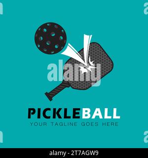 pickleball logo design template in vector form Stock Vector