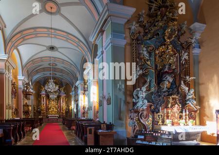 Gutenstein: pilgramage church Mariahilfberg, nave in Wiener Alpen, Alps, Niederösterreich, Lower Austria, Austria Stock Photo