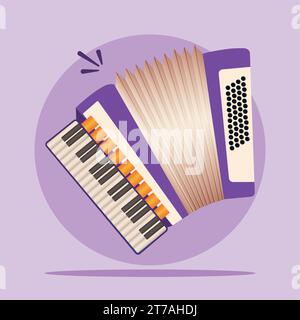 Isolated colored accordion musical instrument image Vector Stock Vector
