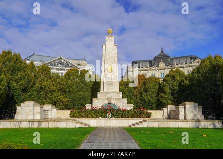 Budapest, Hungary, November 3, 2023:Memorial for Victims of the German Occupation at the entrance of Liberty Square in Budapest, Hungary Stock Photo