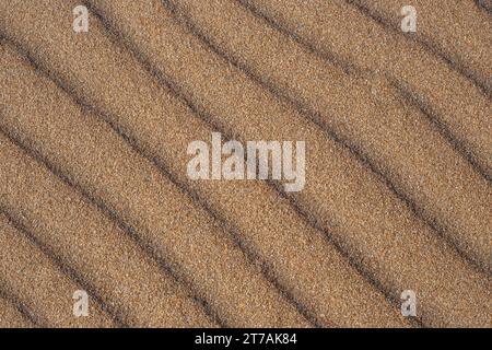 Sand texture with sand dunes. Pattern, natural background. Stock Photo