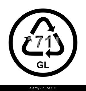 Glass symbol, ecology recycling sign isolated on white background. Package waste icon . Stock Vector