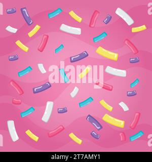 Pink background with different candies Vector Stock Vector