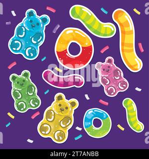Colored pattern background with candies Vector Stock Vector
