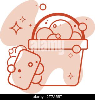 Bubble wash bucket icon outline style Royalty Free Vector