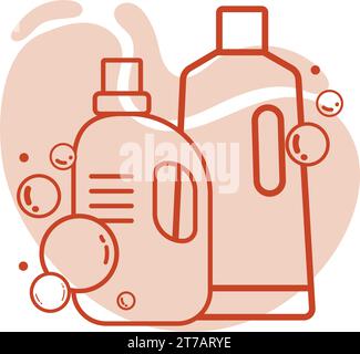 Isolated pair of liquid soap bottles icon Vector Stock Vector