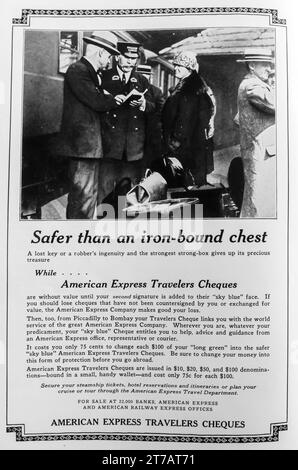 1927 American Express Travelers Cheques advert Stock Photo