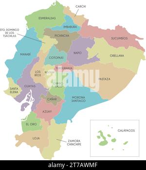 Ecuador political map of administrative divisions - provinces. Colorful ...