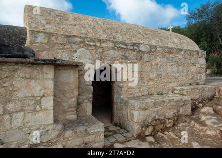 Small church on the outskirts on Ineia village, Akamas area, Cyprus. Stock Photo