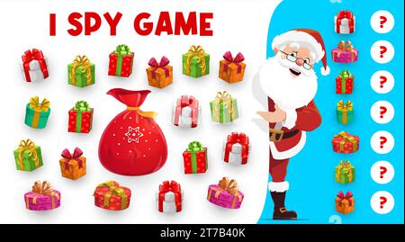 Christmas I spy game for kids. Searching and counting activity with ...
